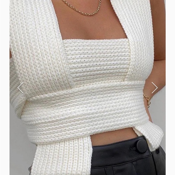 Cross-Front Knit Tank Top (1B - 0034) - Picture 2 of 4